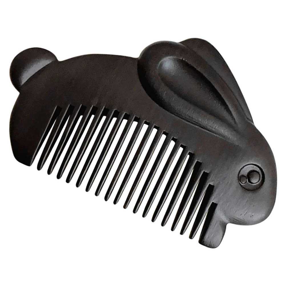 Bird Comb Bunny Travel Hairdressing Diffuser Female Wood Massage Black Wood Rabbit Design Miss W241112