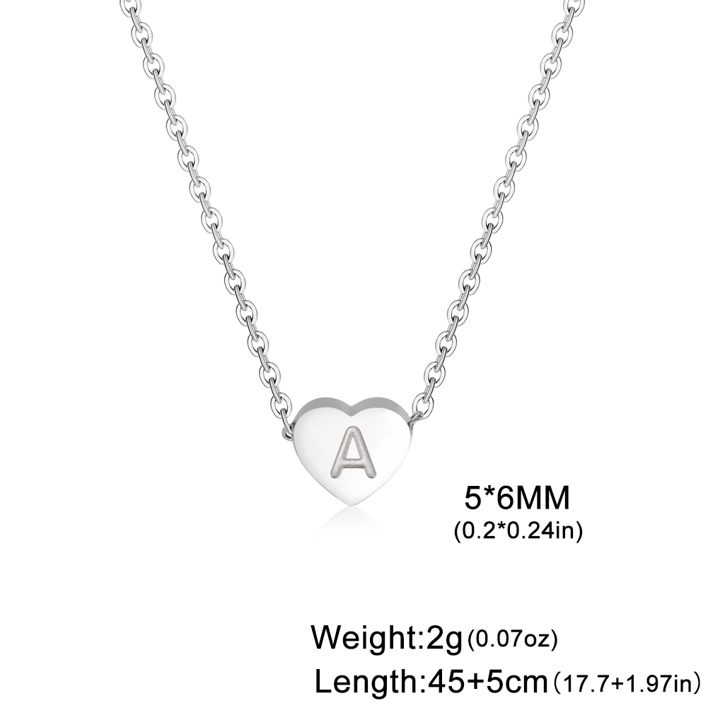 Amaxer Heart-shaped Alphabet Necklace A To Z 26 Letters Initial Necklaces For Women Pendant Gifts Jewelry f733d