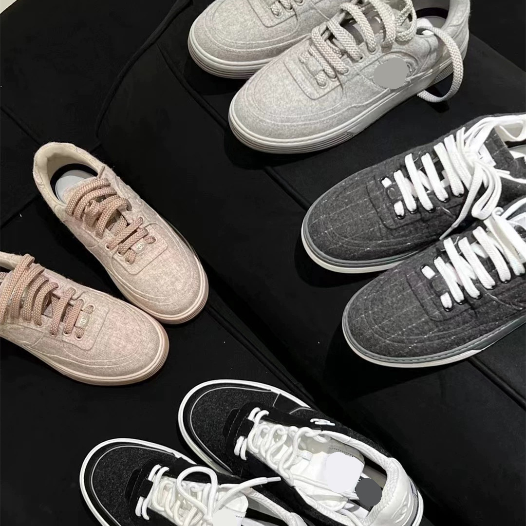 Women Sneaker Wool Fiber Trainer Designer Men Shoes Light Gray Sneakers Low Top Lace Up Business Casual Trainers Fashion Sports casual shoes Platform Sneaker