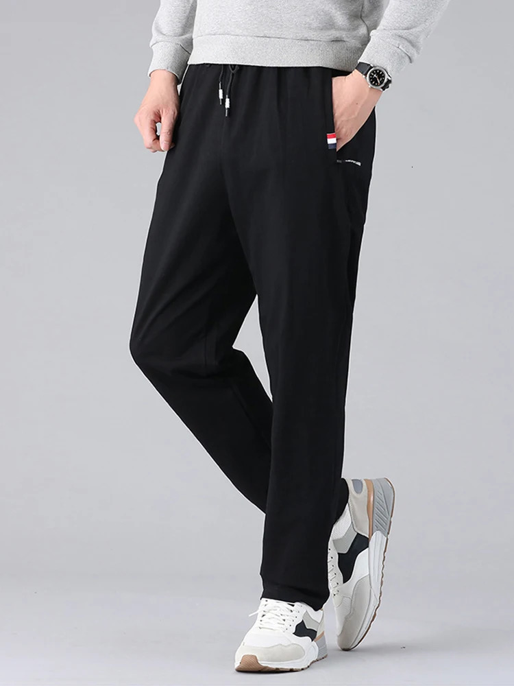 Spring Summer Straight Cotton Sweatpants Men Sportswear Casual Long Track Pants Male Loose Joggers Trousers Plus Size 8XL 241112