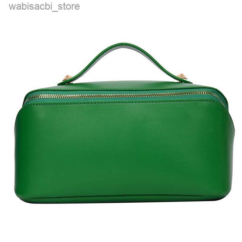 Cosmetic Bags 2023 Outdoor Makeup Bag Handheld Large-capacity Women Cosmetic Bag Fashion Leather Advanced Portable Travel Cosmetics Case L49