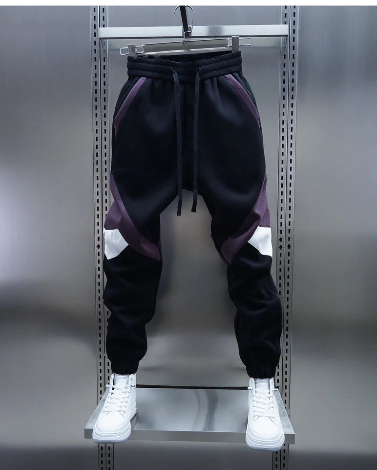 Patchwork Fashion Jogger Sweatpants Autumn Outdoor Casual Trousers Cotton Harem Pants ner Clothing 241112