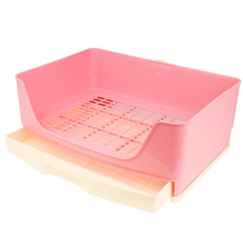 new Large Rabbit Corner Toilet House Litter Box with Drawer Bigger Pet Pan for Guinea Pigs Chinchilla Ferret Easy Operation