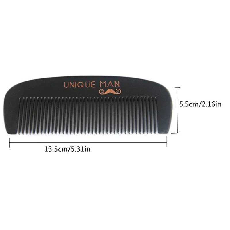 Black hair beard comb anti-static mens wooden comb wet curly thick wavy straight hair beard hair removal comb W241112