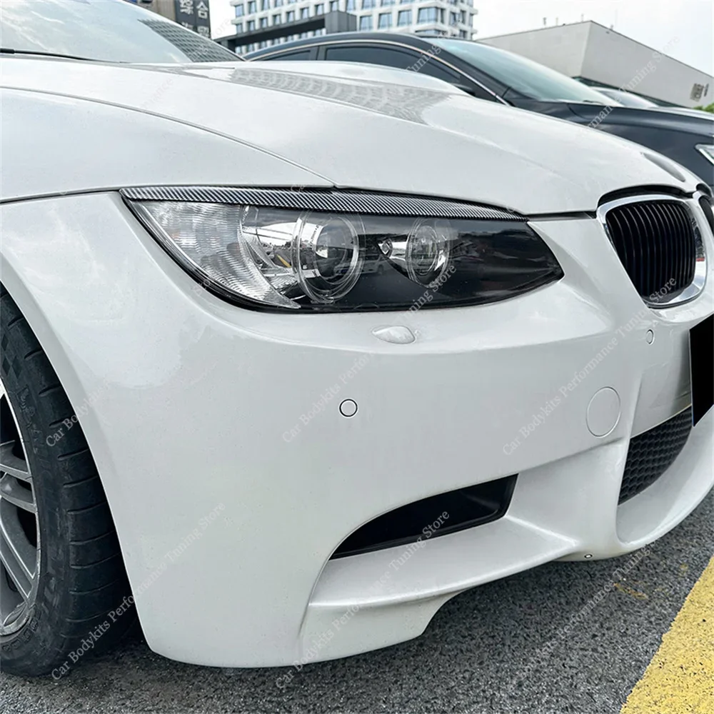 For BMW E92 E93 2Pcs ABS Gloss Headlight Evil Eyebrows Eyelids 3 Series 325i 330i 330d 335i 335d Pre-LCI 3D Stickers Tuning