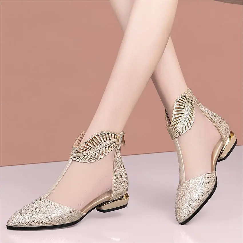 Womens Summer Boots Elegant Ankle Shoes Womens Trend 2024 Comfortable Outdoor Fashion Low Toe Sandals 241111