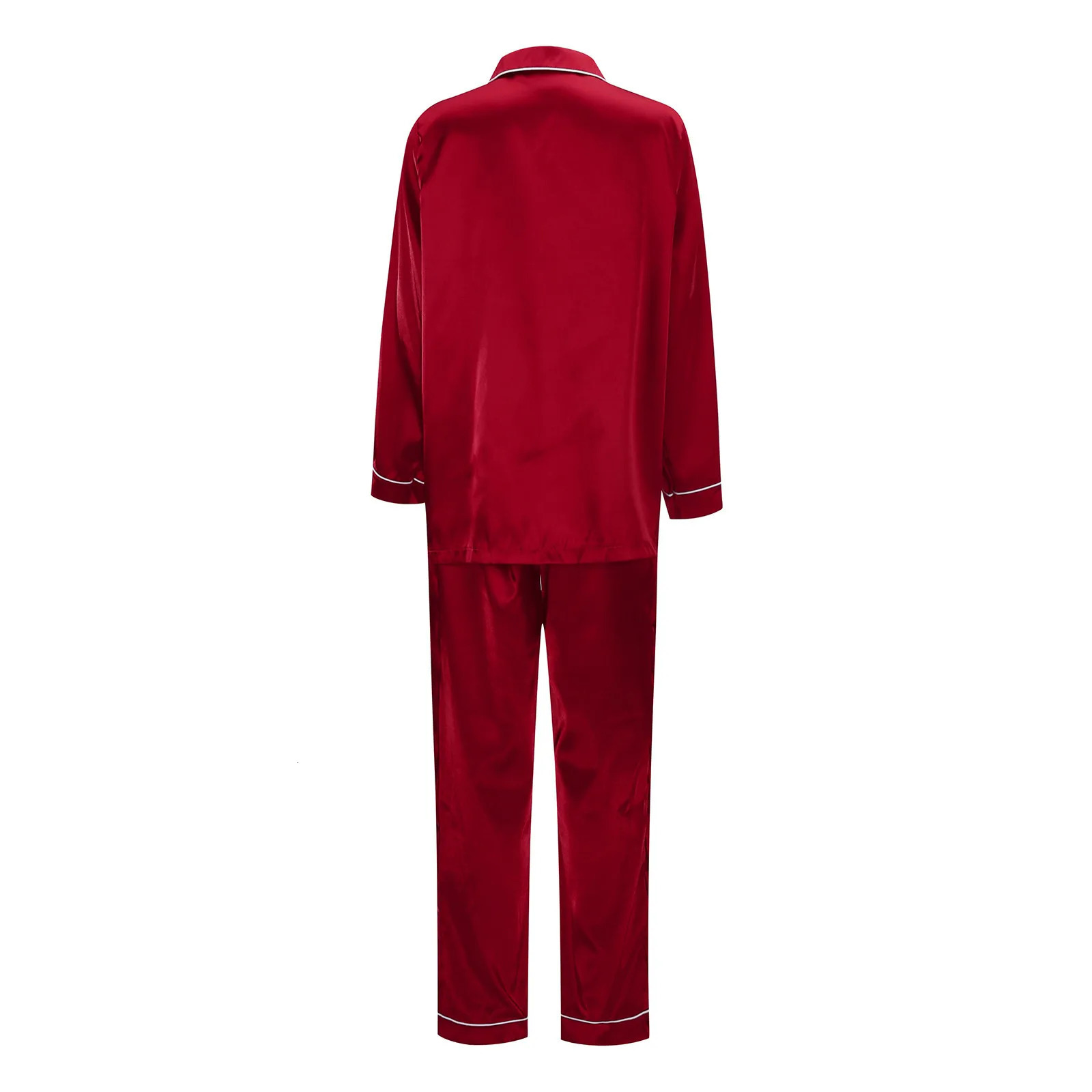 Red Womens Satin Pajama Sets 2 Piece Family Outfits Mother Sleepwear Christmas Home Clothes Pyjamas Suits Ice Silk Homewear 241112