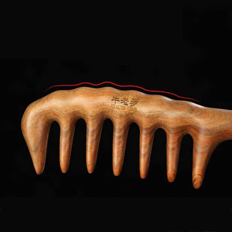 Used for curling wide tooth sandalwood hair comb anti-static natural wood for chamfering used for womens massage brush W241112