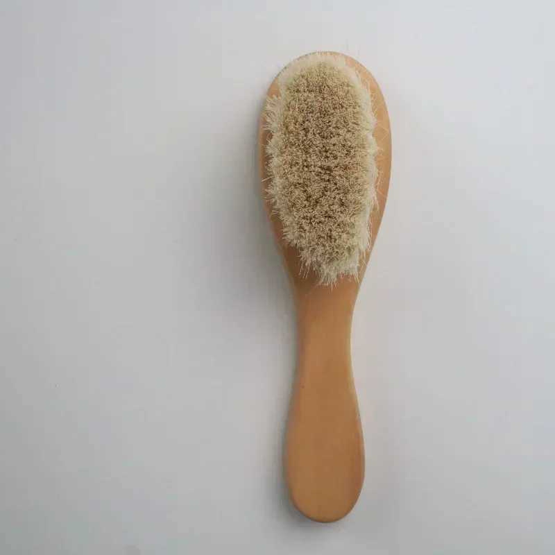 Baby natural wood boy girl soft wool brush hair comb baby head massager portable bath brush childrens brush W241112