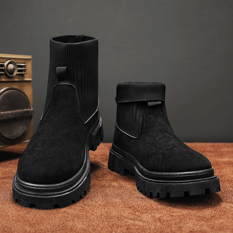 Men's Boots:Fashion Simple Design hot Boots 2024 Winter New Style High Top Anti-slip Comfort,Black/Brown,Free shipping