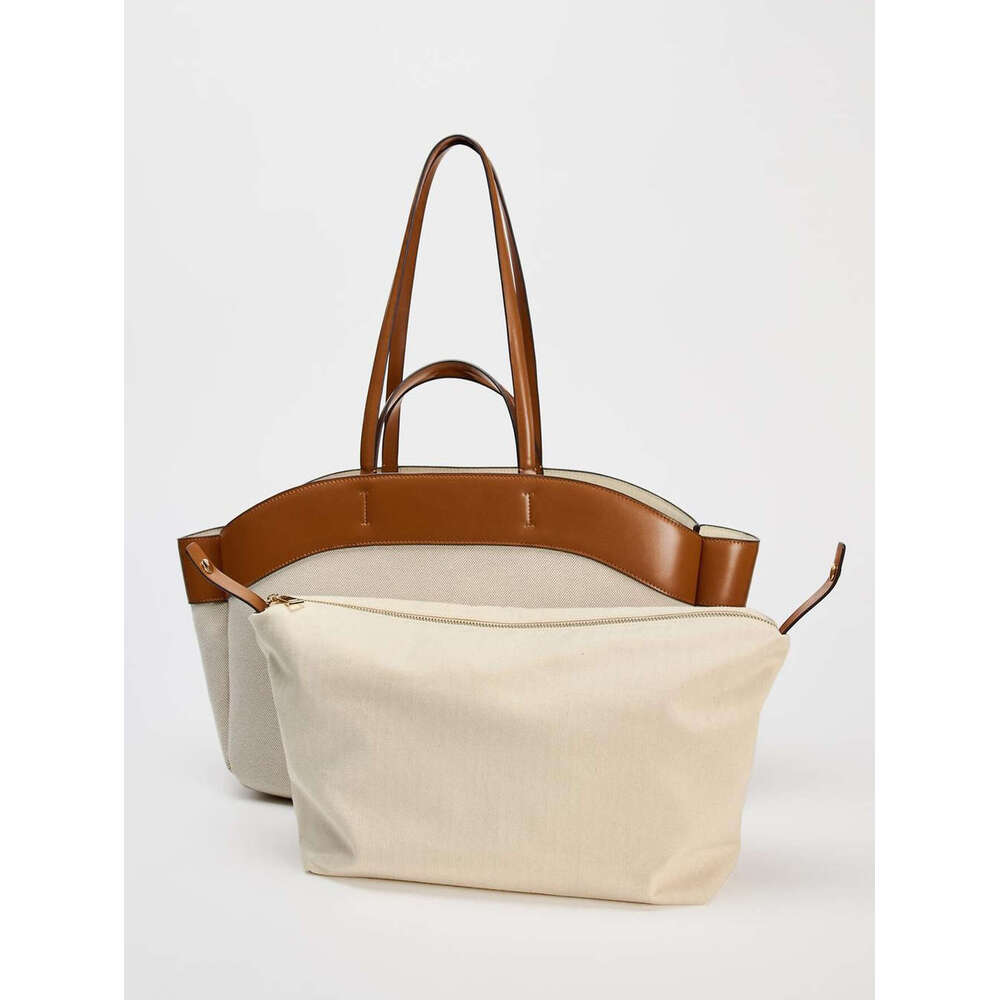 Canvas Women 2024 new fashion splicing large capacity commuter shopping hand bill shoulder tote bag