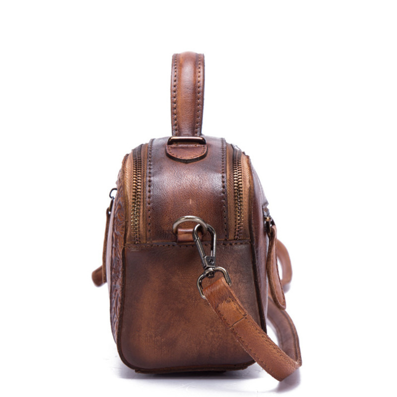 GAGACIA Women's Shoulder Bag Retro Genuine Leather Handbag Ladies Eming Wallets For Women Messenger Bags Designer New