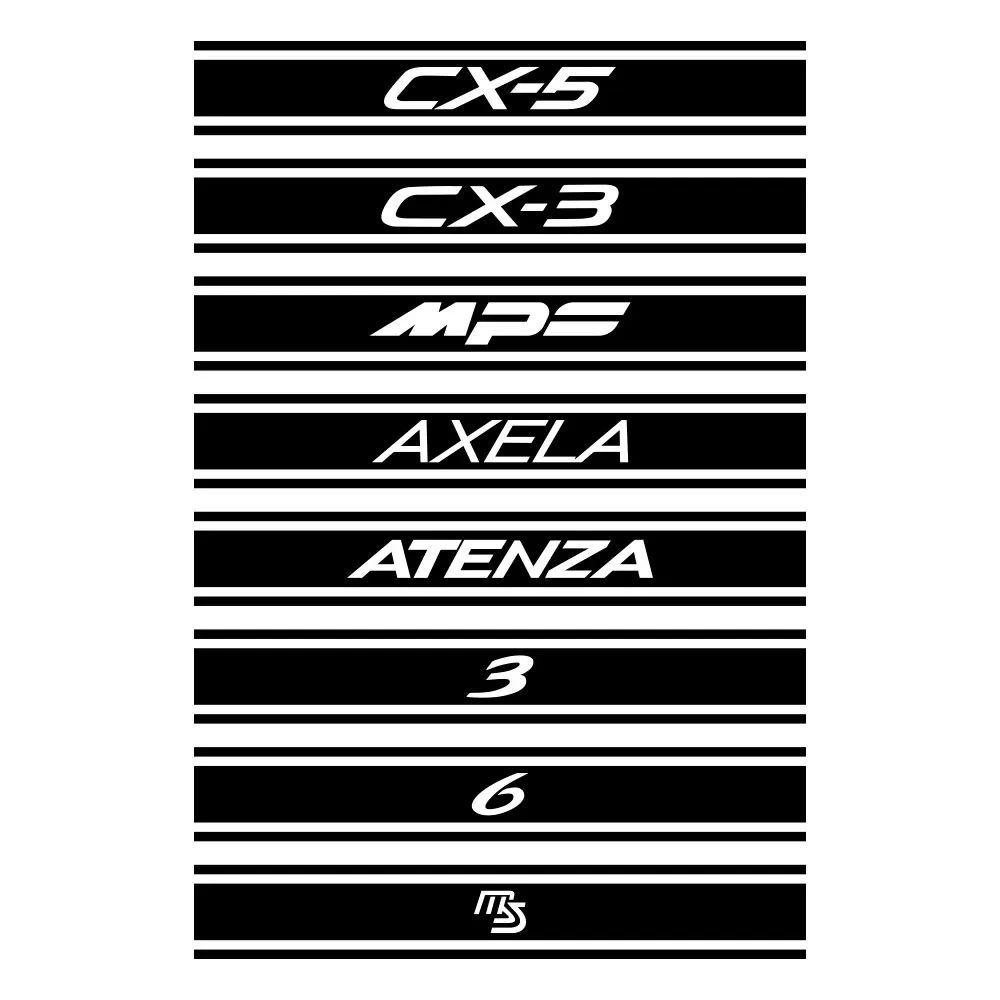 For Mazda 3 6 Atenza Axela CX-3 CX-5 Demio MPS Roll Film Decals Car Head Hood Engine Cover Stickers Auto Accessories Decor