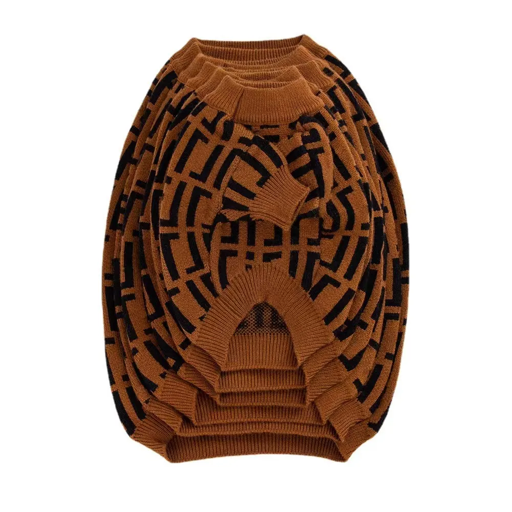 New brand-name warm brand clothes small dog classic jacquard letter pattern cat winter pet sweater coat