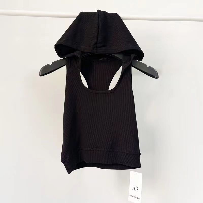 LM Hot Girl Kids Crop Top Summer Tops For Women Sleeveless Hooded T-Shirt Tank Fashion X371709