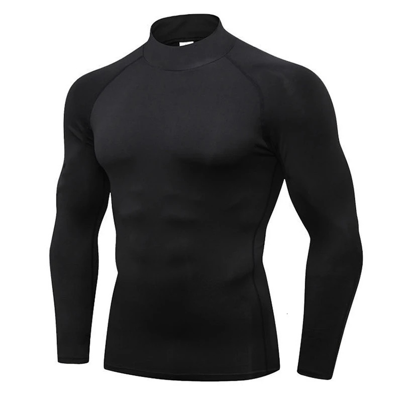 Men Compression Running T-shirt Fitness Tight Long Sleeve Sport Shirts Training Jogging Tops Gym Sportswear Quick Dry Rashgard 241112