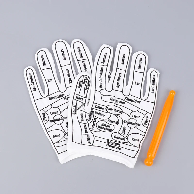 1Set Gloves Hand Reflexology Acupoint Acupressure Tools Glove Hands Reusable Mittens Household Spa Point Exfoliator Textured