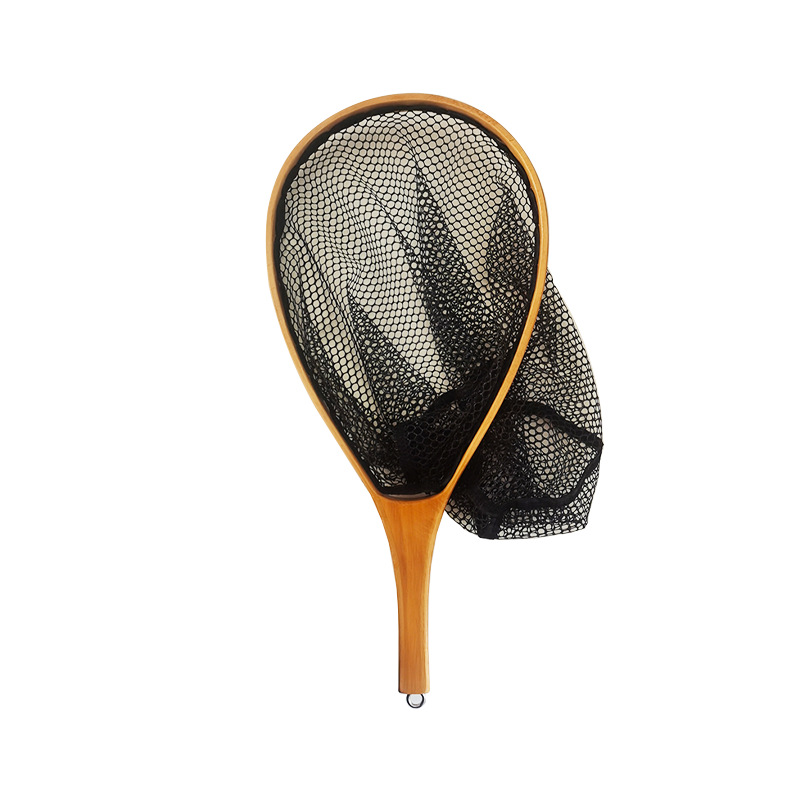 Wooden 40*20 CM Landing Net Collapsible Fishing Aluminum Alloy Fly Fishing Tools Small Mesh Foldable Pole Casting Network Trap