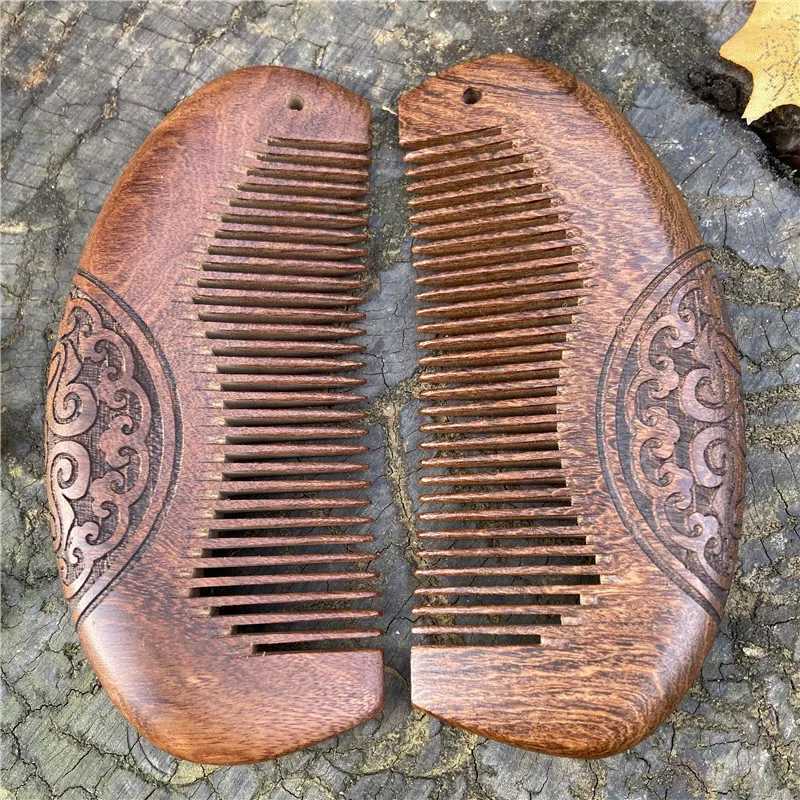 Luxury Sandalwood Anti Screw Massage Hairbrush Comb Childrens Double sided Car Flower and Tree Activity Gym Accessible W241112