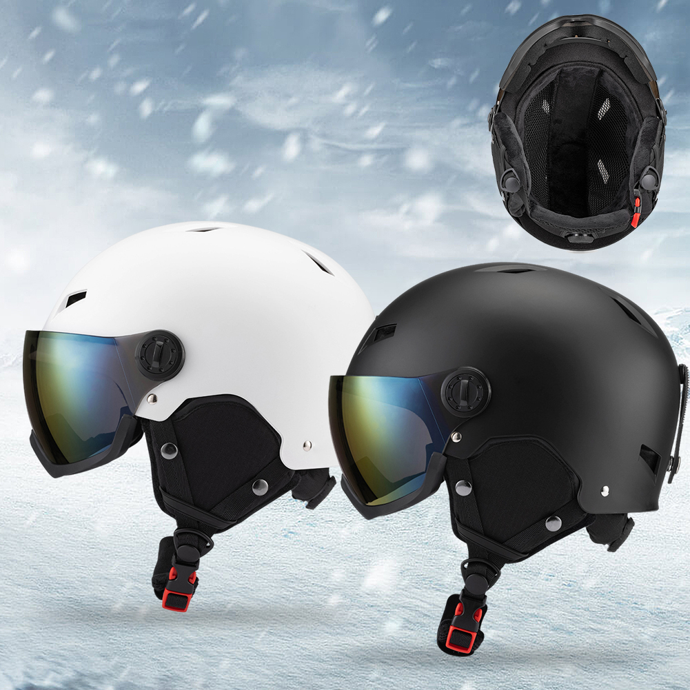 EPS Ski Helmet Snow Helmets Anti-Fog Women Men Anti-Impact Safety Snow Helmet Ski Glasses Sports Warm Helmets Integrally Molded smile