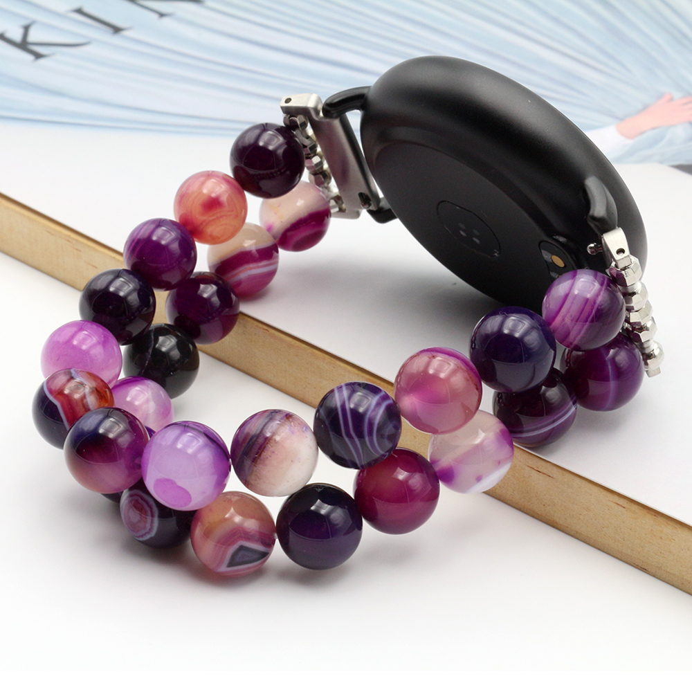 Beaded Bracelet for Amazfit GTS mini e GTR mm Bip pro Agate Strap Jewelry Wrist Band 5