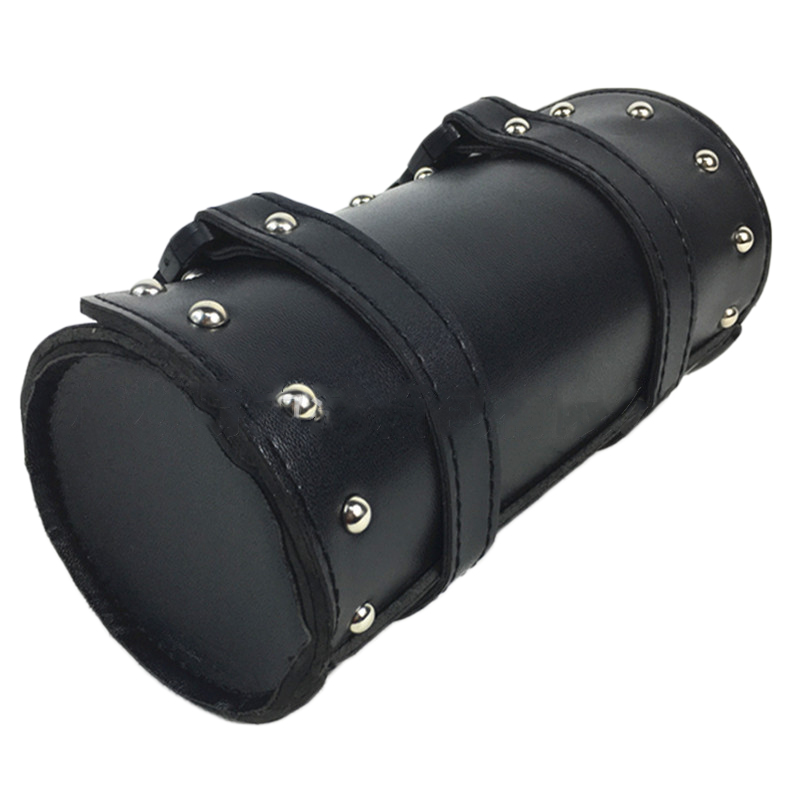 Motorcycle Front Saddle Bag Motorbike Repair Tool Barrel Shaped Organizer Cargo Pouch with Buckle Strap Scooter Accessories