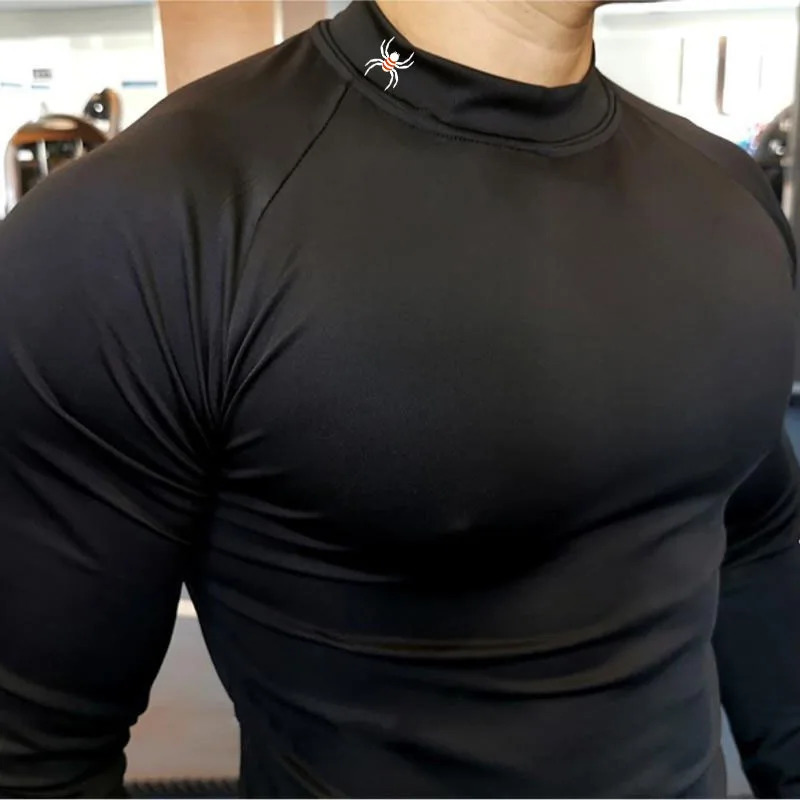 Running T-Shirt Mens Long Sleeve Compression Shirt Gym Sports Top Training Quick Dry Breathable Bodybuilding Fitness Clothing 241112