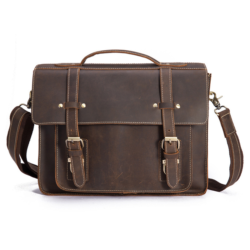 Leather Newsbirds Men's Shoulder Bag Genuine Messenger Crossbody For Men Male Working Tote Ipad fe80a
