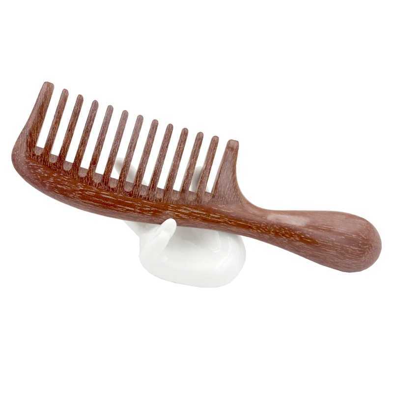 Green Sandalwood Wide Toothed Comb - Anti static Comb Red Sandalwood Wide Toothed and Fine Toothed Comb W241112