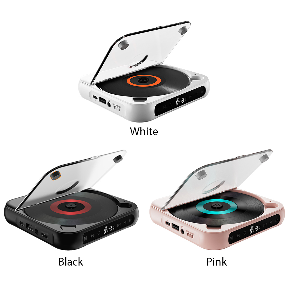 Sound Speaker Bluetooth-Compatible CD Player LCD Screen Car CD Player A-B Repeat USB AUX Playback Gift For Friend Family Student