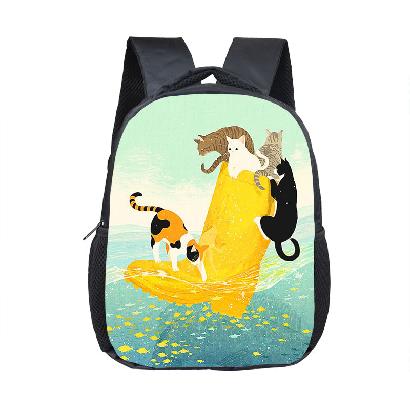 Funny Cat Backpack Cute Animal Cat School Bags Galaxy Starry Sky Bookbag for Girl Student 16 Inches Travel Daypack Computer Bag 6197d
