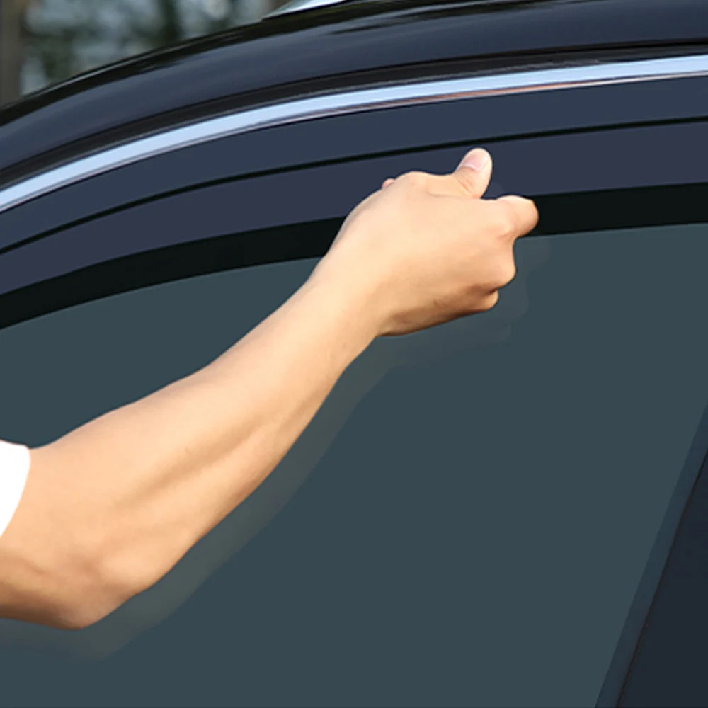 For V90 2017-2022 Car Window Sun Rain Shade Visor Shield Shelter Protector Cover Frame Sticker Exterior Accessories