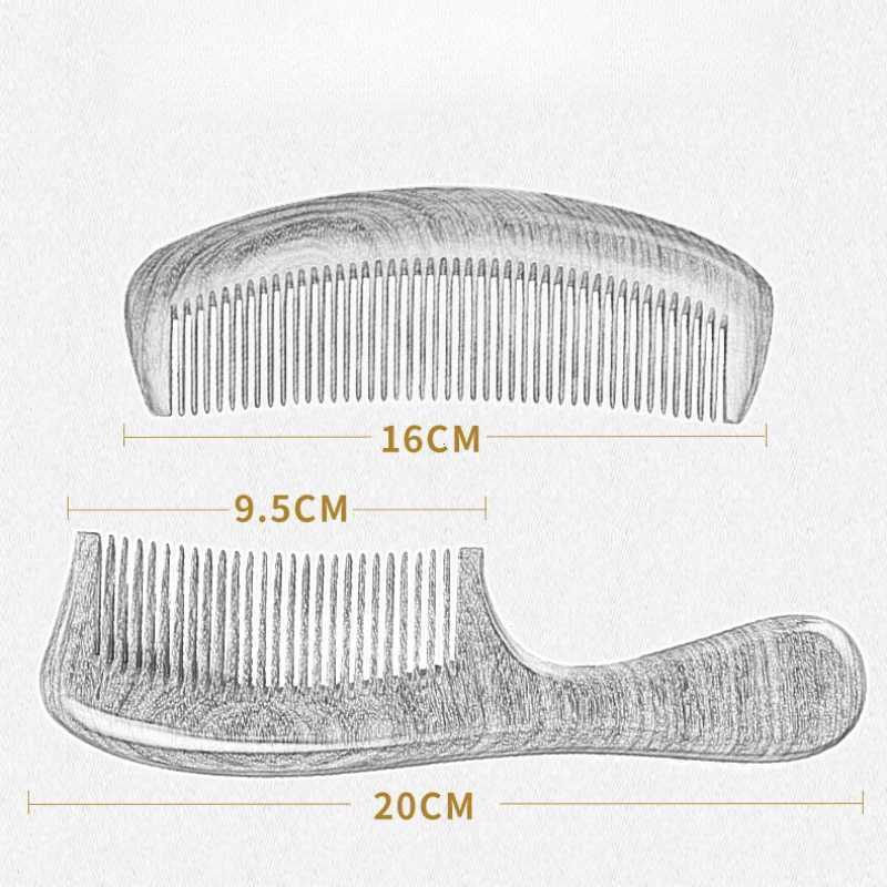 Natural Golden Sandalwood Comb Crescent shaped Anti static Comb Curling Wood Brush Used for Hair Comb Massage Hair Health Tool W241112
