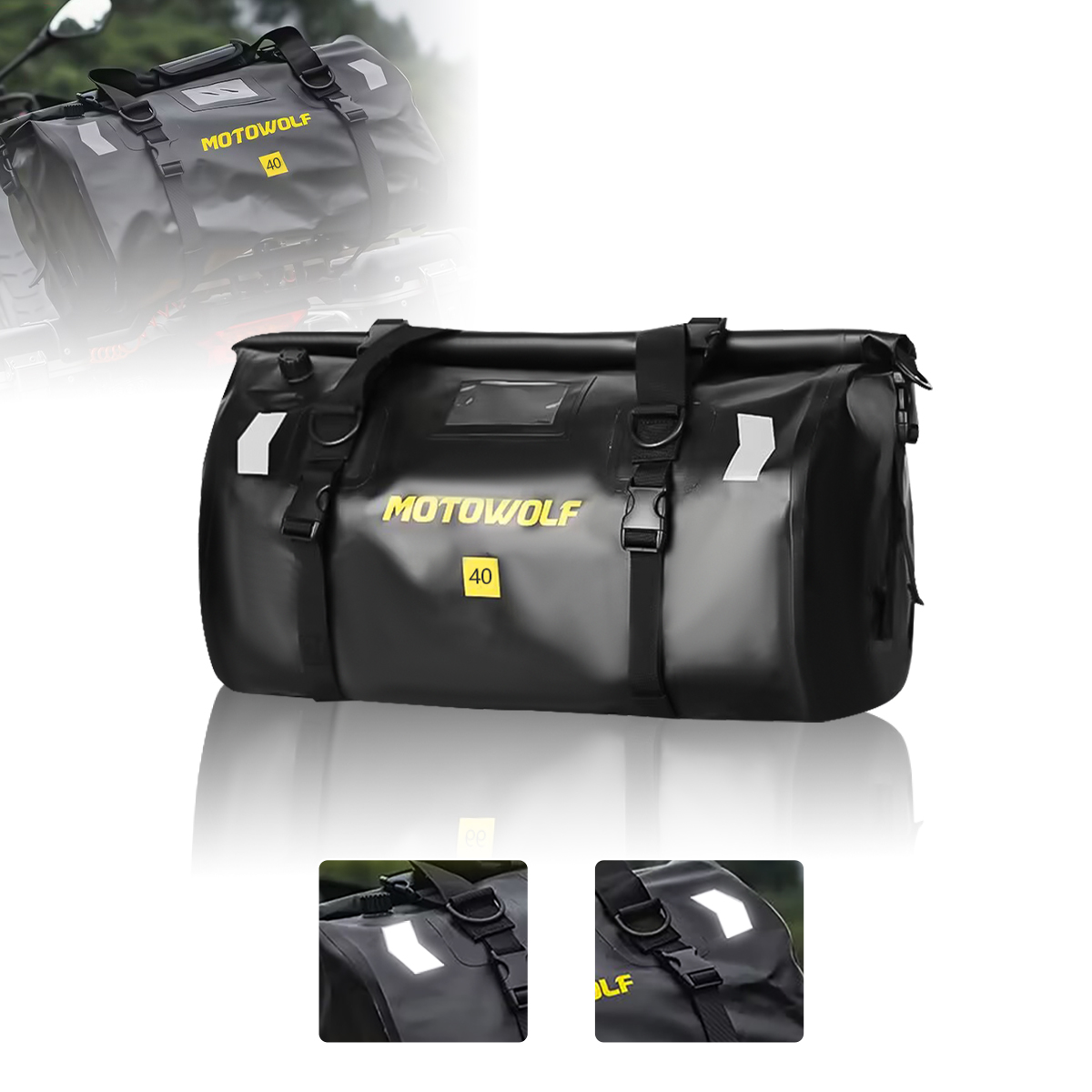 Universal Motorcycle Rear Seat Waterproof 40L /66L Motorbike Dry Duffel Bag for Travel,Motorcycling, Cycling,Hiking,Camping