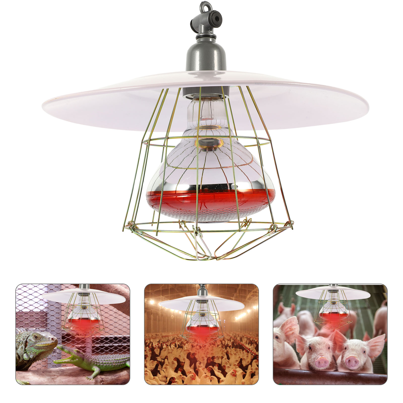 Heat Lamp Set Outdoor Dog Kennel Livestock Cage Accessory Incubator Accessories Heating Tool Metal Pet Baby Reptile Warmer