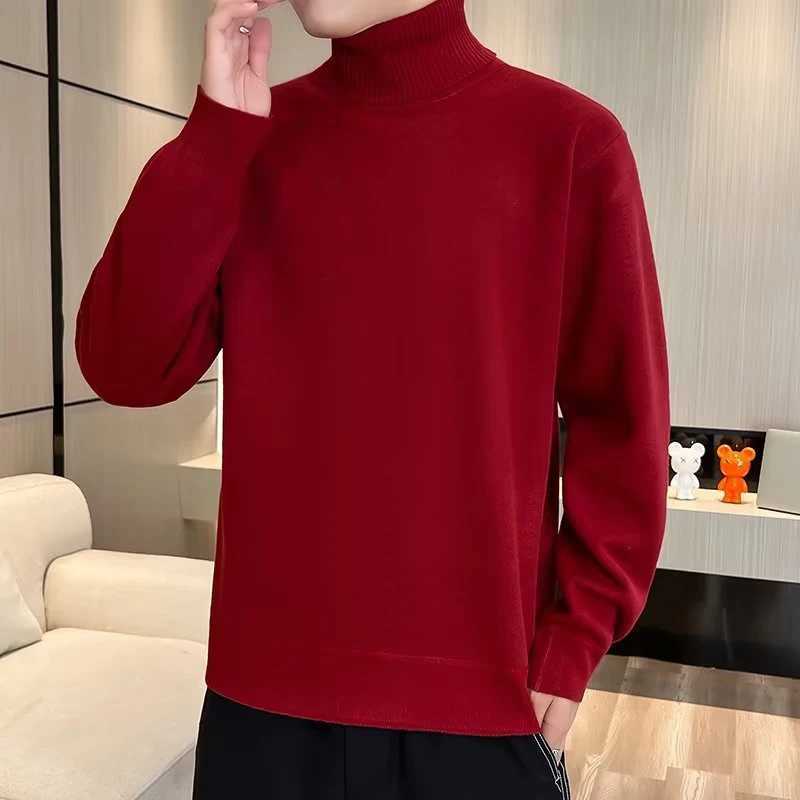 Mens knitted fabric turtle neck hot selling sweater classic pocket color long sleeved zipper comfortable holiday party sweater W2411111