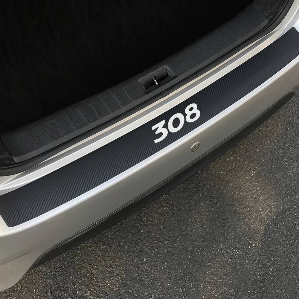 For Peugeot 308 307 208 107 206 301 207 508 407 3008 2008 408 5008 Car Rear Bumper Stickers Trunk Protector Decals Accessories