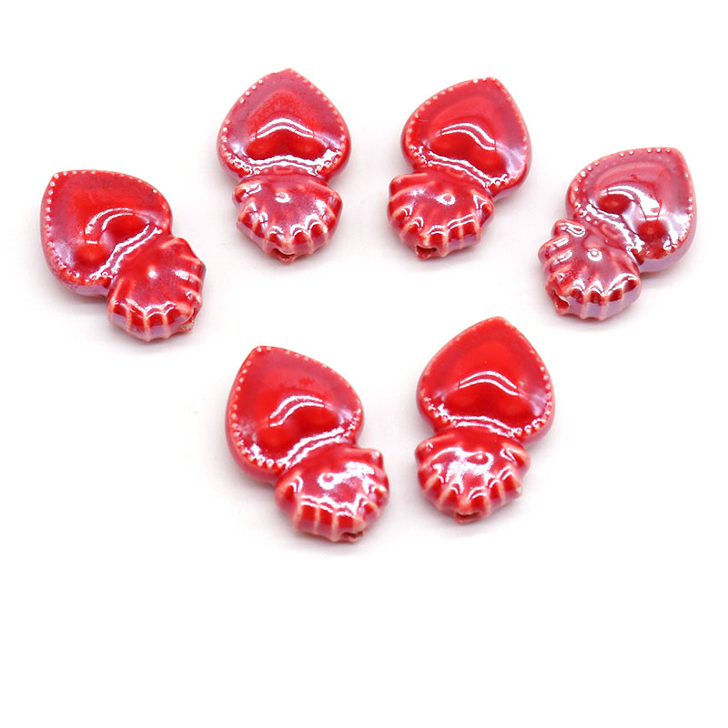 Love Torch Shape Ceramic Beads For Jewelry Making Necklace Bracelet Multicolored Porcelain DIY Beads Wholesale
