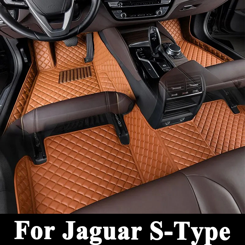 Floor Mats For Jaguar S-Type SType S Type 1999~2007 Carpet Durable Leather Mat Anti Dirty Pads Interior Part Car Accessories