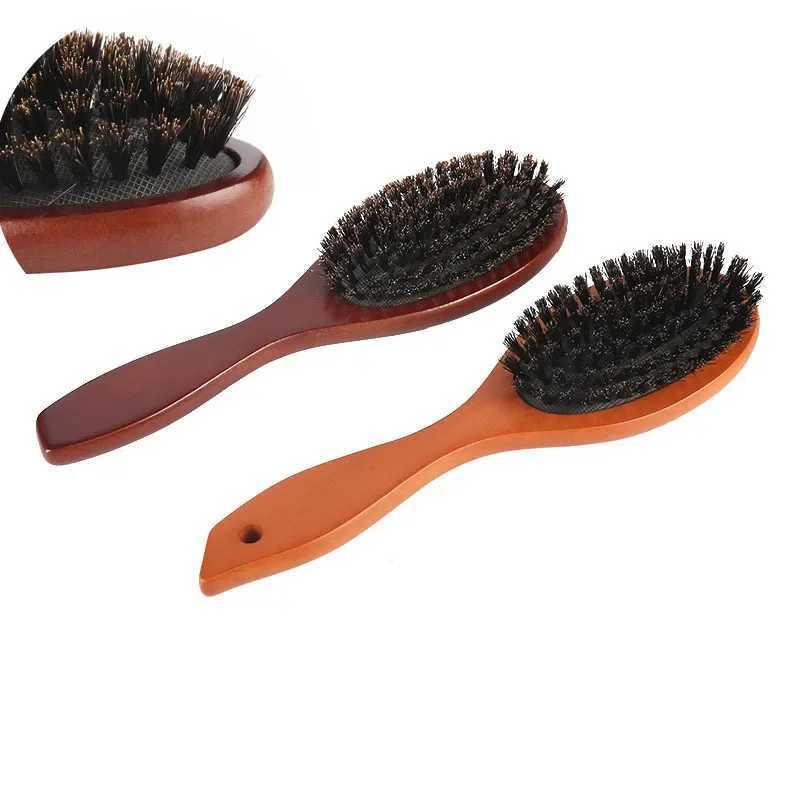 Wooden handle brush hair brush beard comb anti-static brush scalp paddle brush beech brush comb hair styling tools W241112