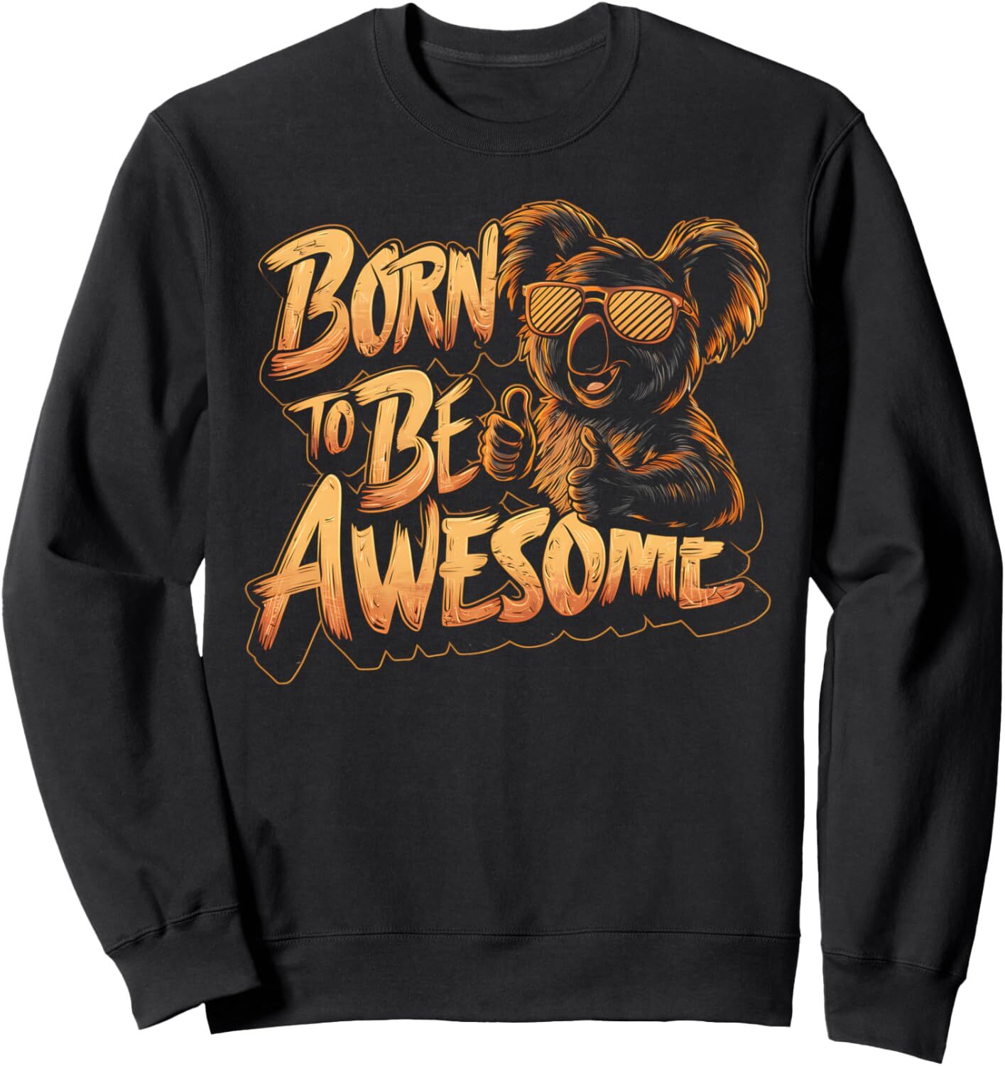 Long Sleeve Shirts for Men sweatshirt Koala to Be Awesome Retro Sunglasses Artwork Sweatshirt T shirt Tee Streetwear Casual tops clothes