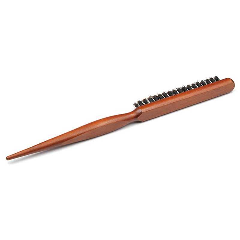 Pcs natural bristle hair brush fine line comb wooden handle professional salon hair brush barber tool W241112