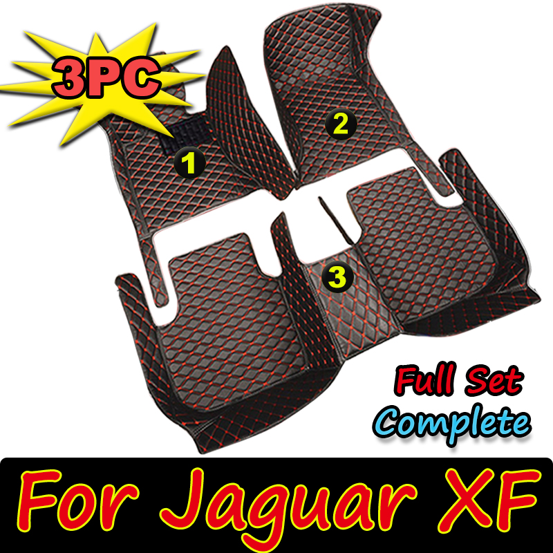 Floor Mats For Jaguar XF X260 2016~2022 Carpet Rugs Durable Leather Mat Anti Dirty Pads Auto Interior Parts Car AcceInterior