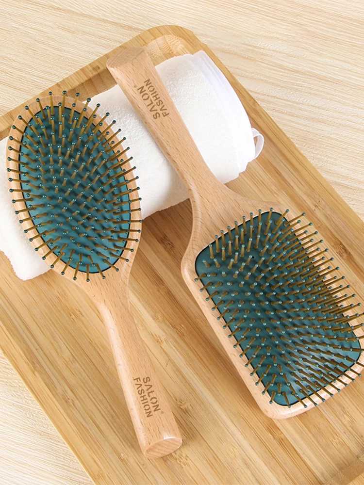 High quality wooden comb professional health paddle hair care pad hair removal massage brush hair brush scalp care healthy comb W241112
