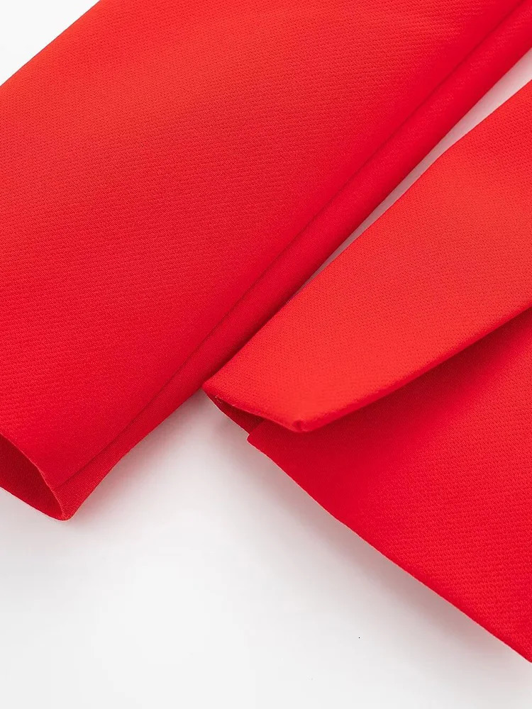 OIINAA Womens Red Jacket Long Sleeve Pocket Office Womens Short Sleeve Jacket Cover Button Autumn Winter Jacket Coat 241111