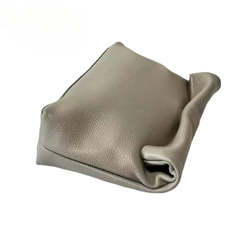 Cowhide Woman Clutch Bag Thick Natural Leather Simple Style Purses Calfskin Folding Daily Pouch Genuine Leather