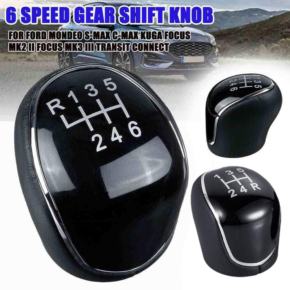 Speed Gear Shift Knob for FORD eo For S Max C Focus Kuga Leather Shifter Lever Arm Headball Car Accessories 5