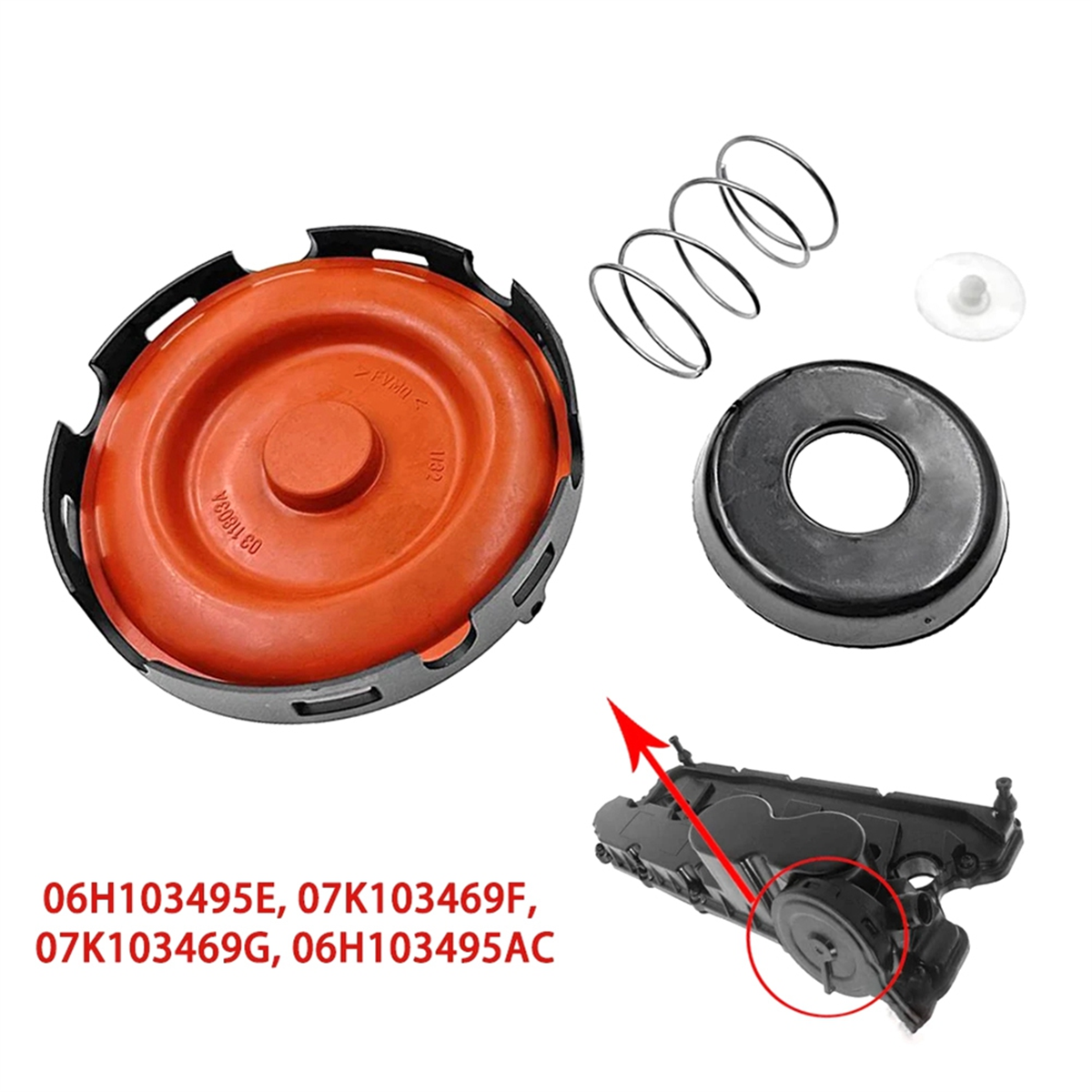 15PCS PCV Valve Diaphragm Repair Kit 917-064 for Audi A3 A4 Q3 Q5 Quattro Volkswagen VW Beetle Golf Jetta 06H103495AC