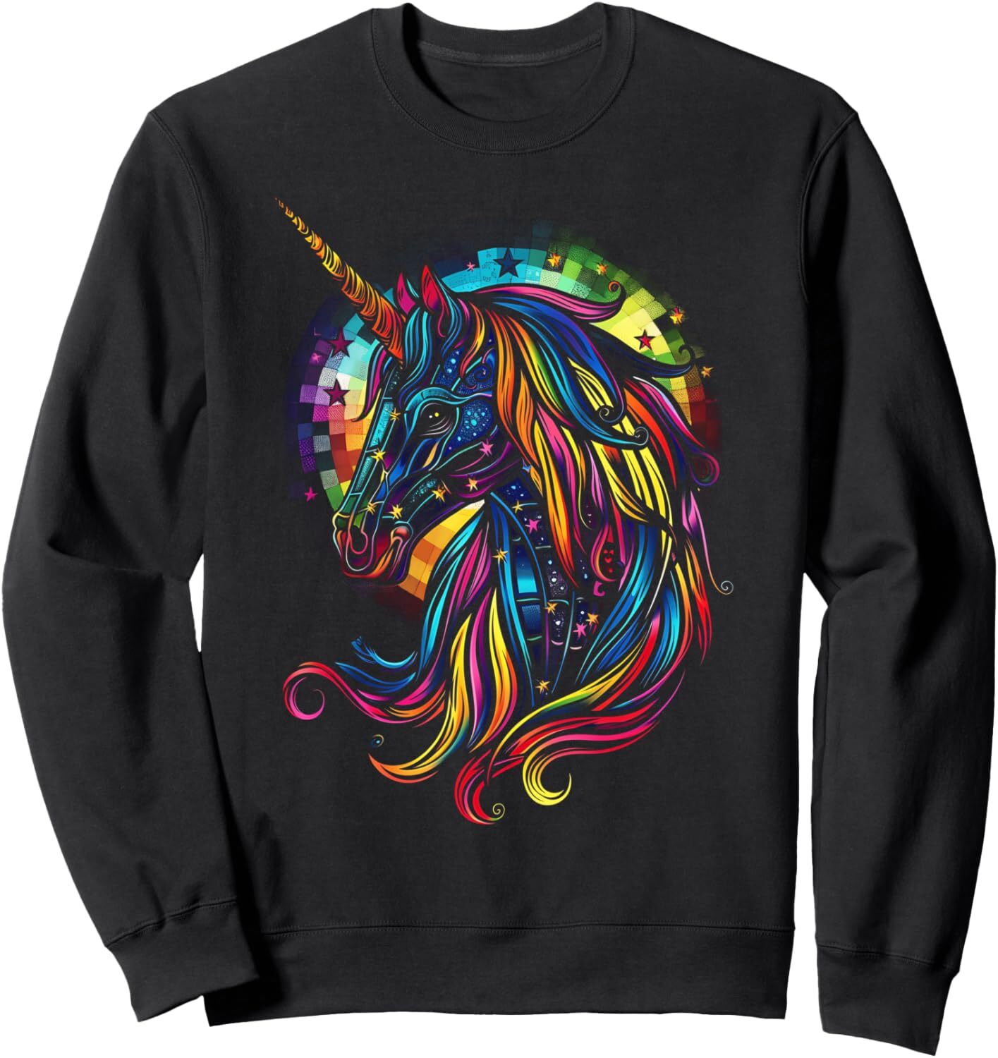 Long Sleeve Shirts for Men sweatshirt Unicorn Horse Mythical Creature Galaxy Stars Graphic Tees Sweatshirt T shirt Tee Streetwear Casual tops clothes