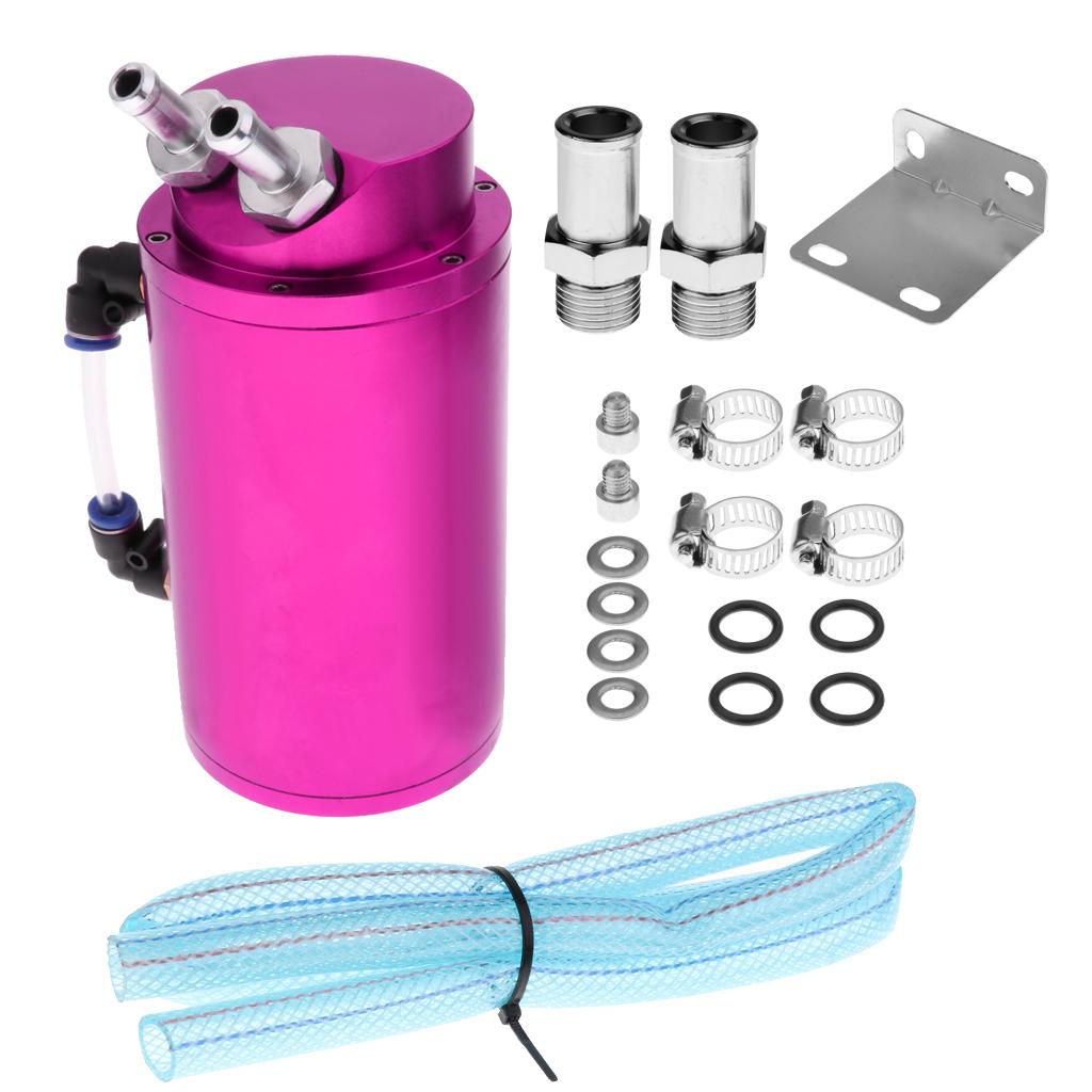 Universal 450ml Aluminum Round Reservoir Oil/Sludge Can Engine Fuel Tank